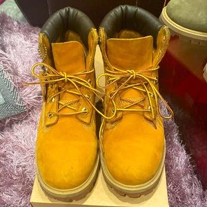 Timberland Boy’s 6 inch Premium Waterproof Nubuck Boots Wheat  Size: 4
